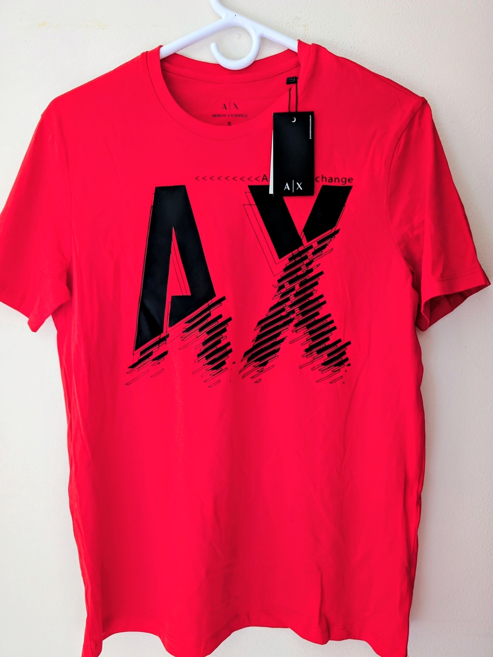 A/X Armani Exchange Men’s Bright Red Short-Sleeve Graphic Tee
